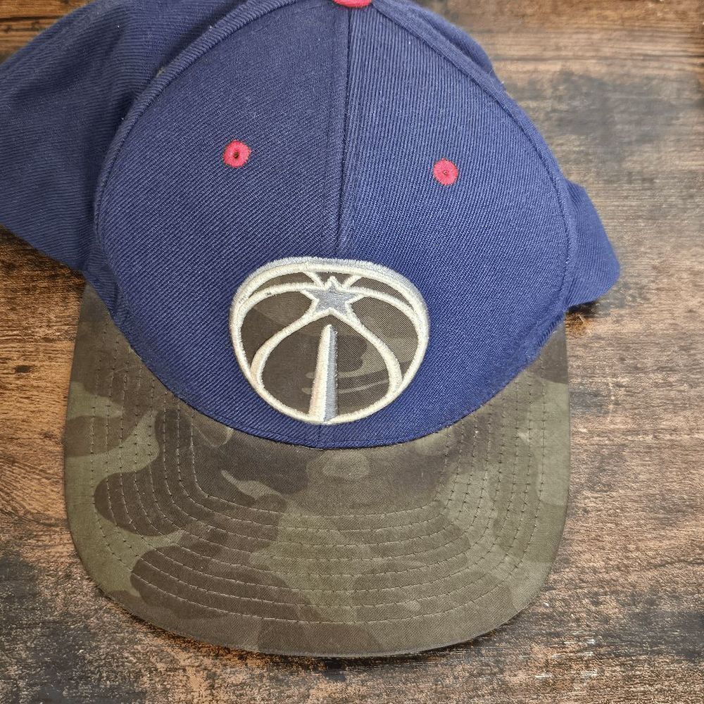 Washington DC Wizards Mitchell & Ness Snapback Hat Camouflage Camo Flat Brim Adj